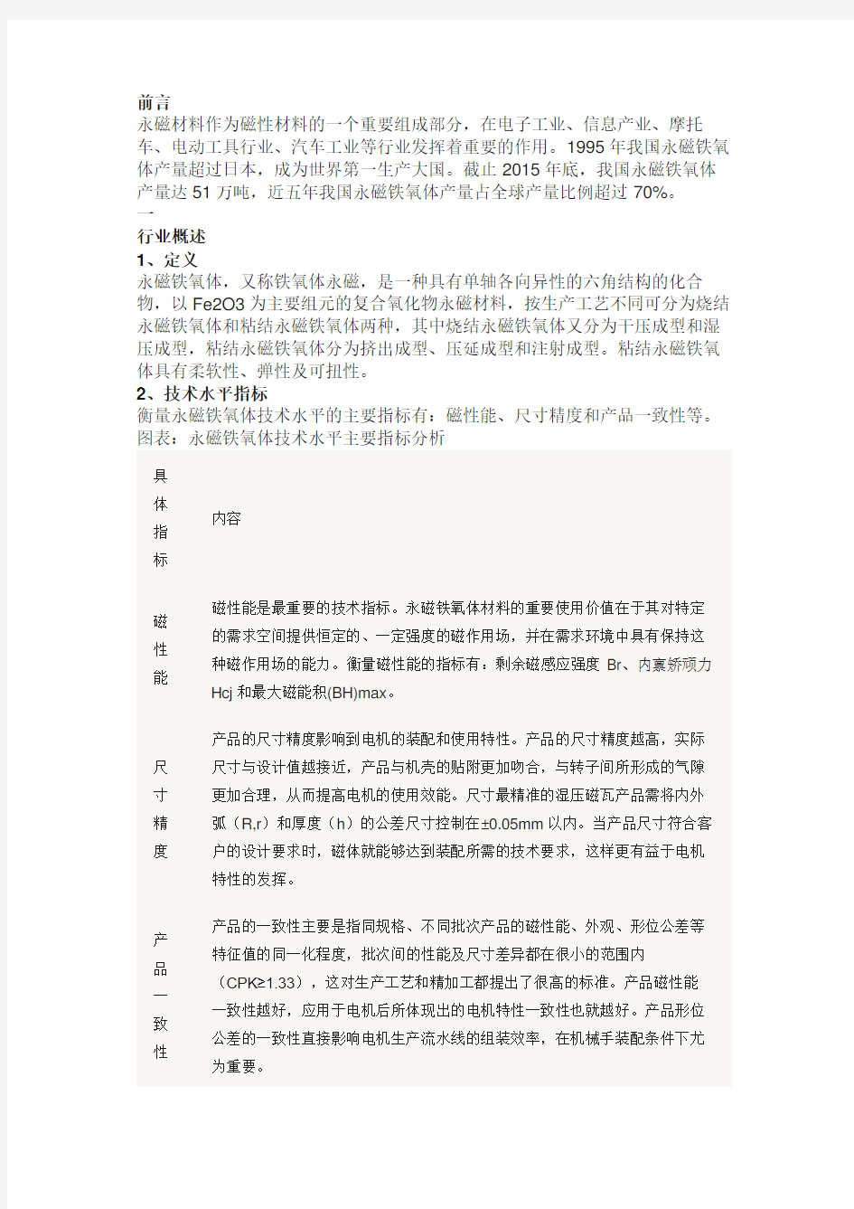 中国永磁铁氧体市场深度研究报告 