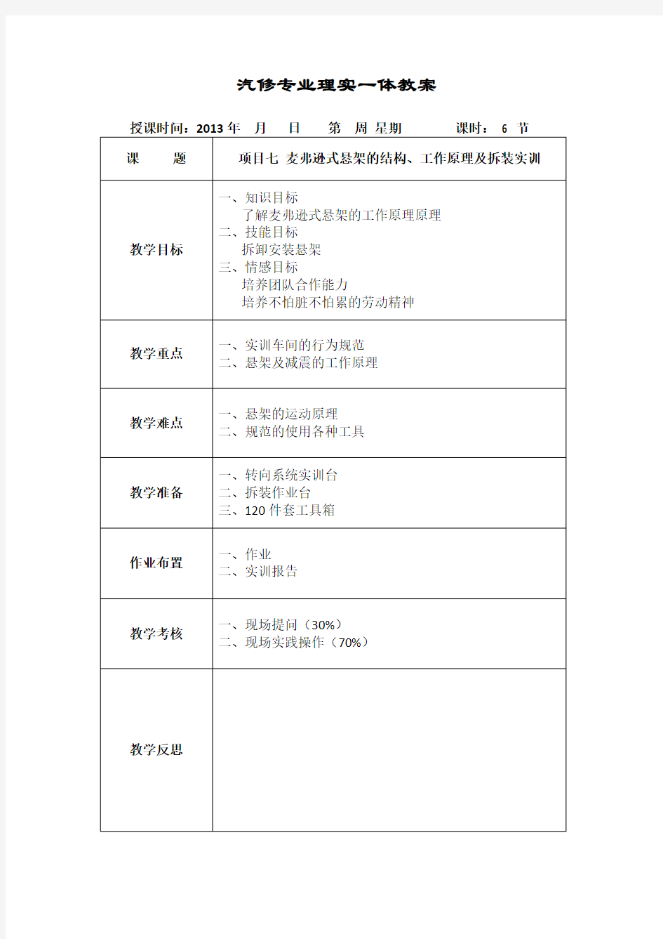 底盘-10-麦弗逊式悬架的构造及拆装实训