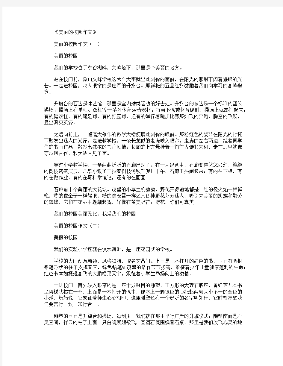 美丽的校园作文12篇