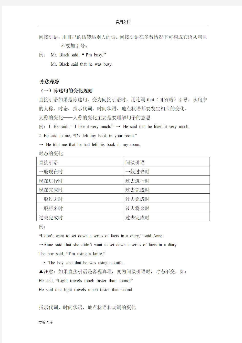 人教版高中英语知识点总结材料