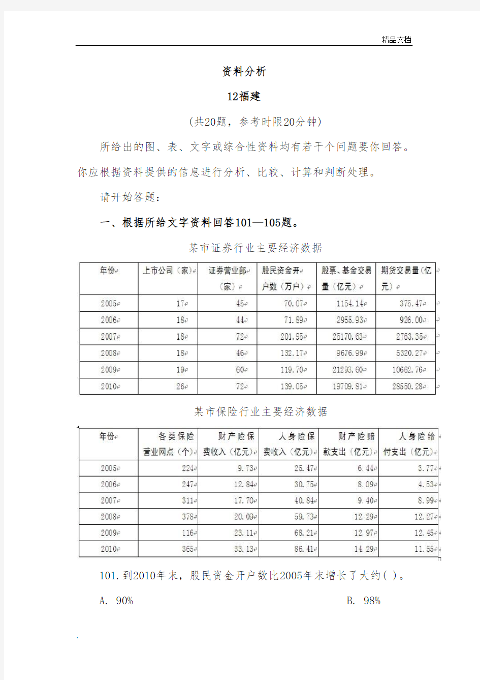 行测真题解析资料分析