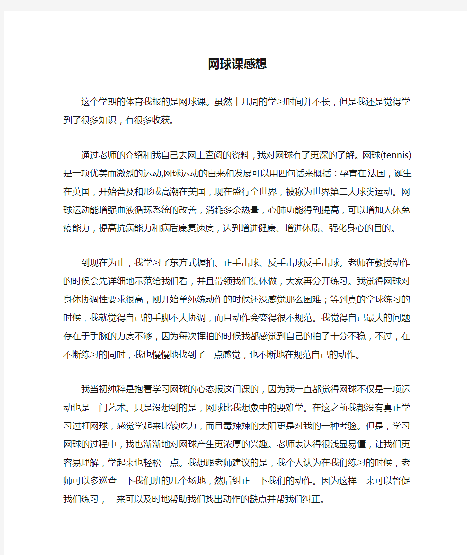 网球课感想