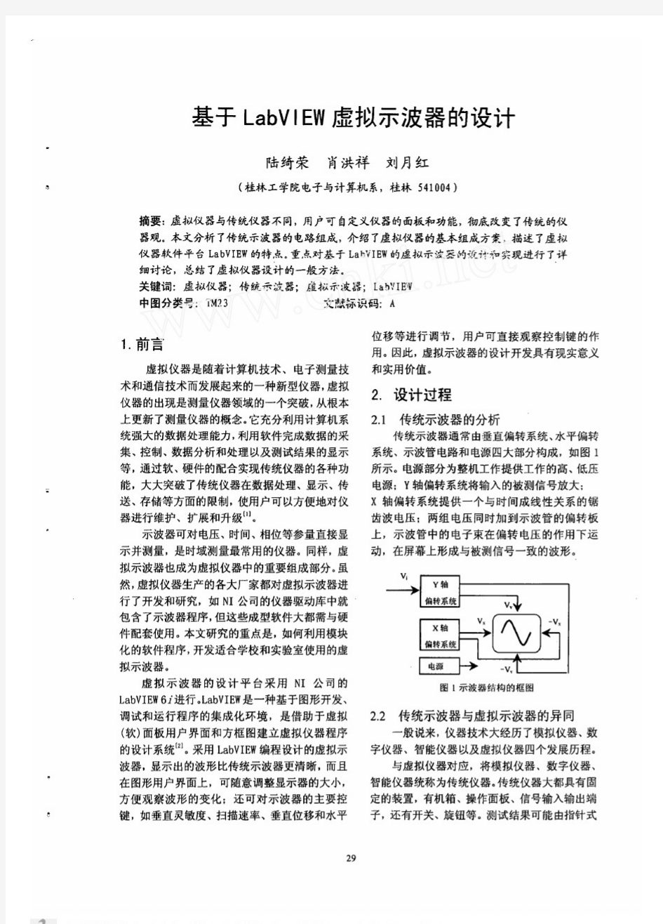 基于LabVIEW虚拟示波器的设计