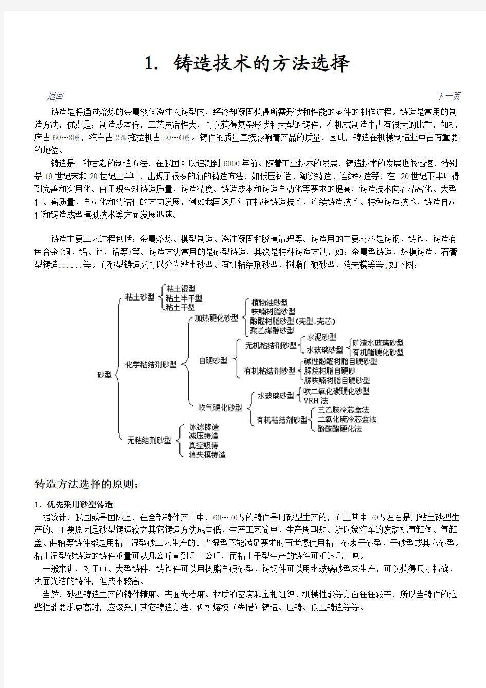 铸造类别