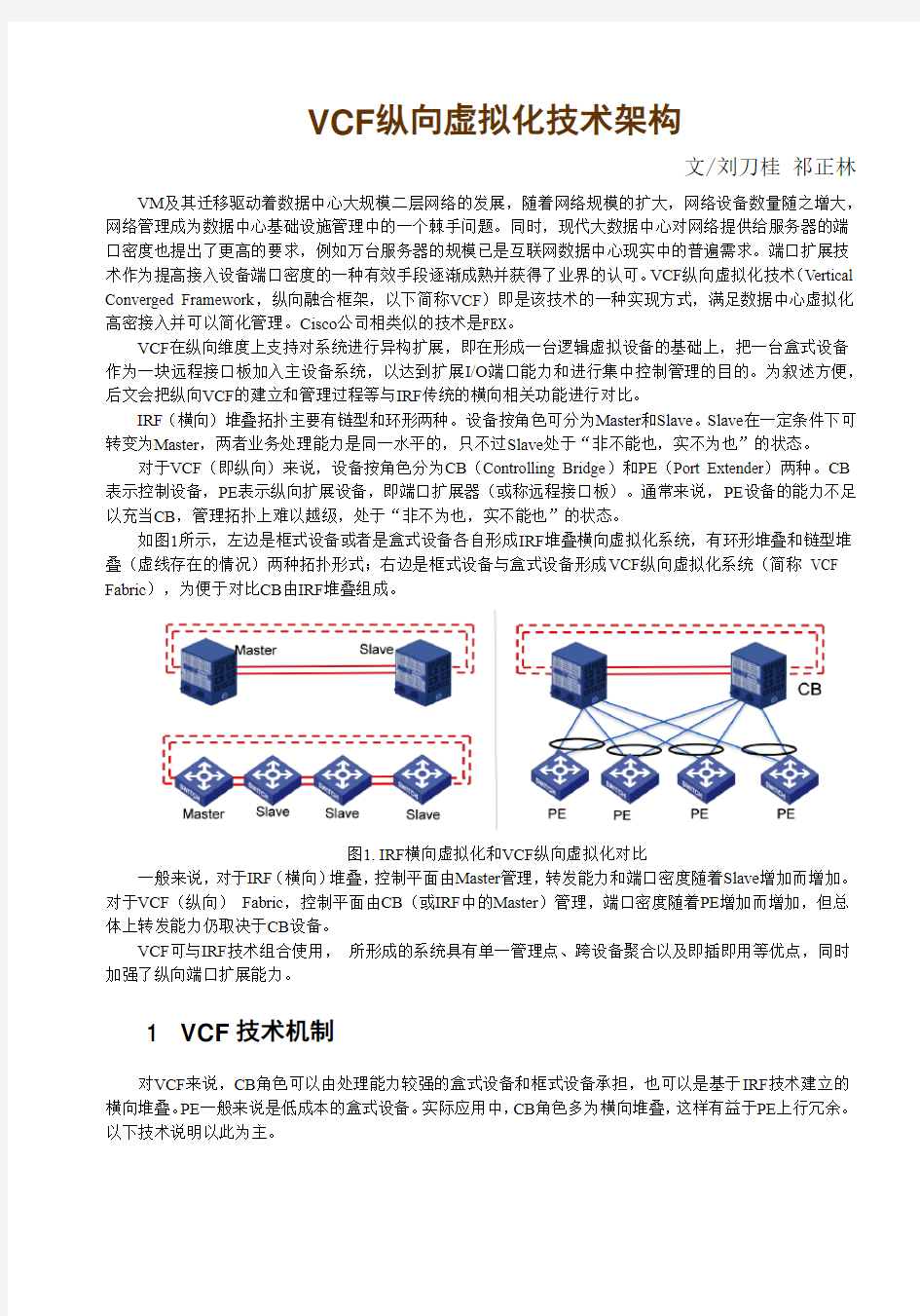 H3C VCF纵向虚拟化技术架构