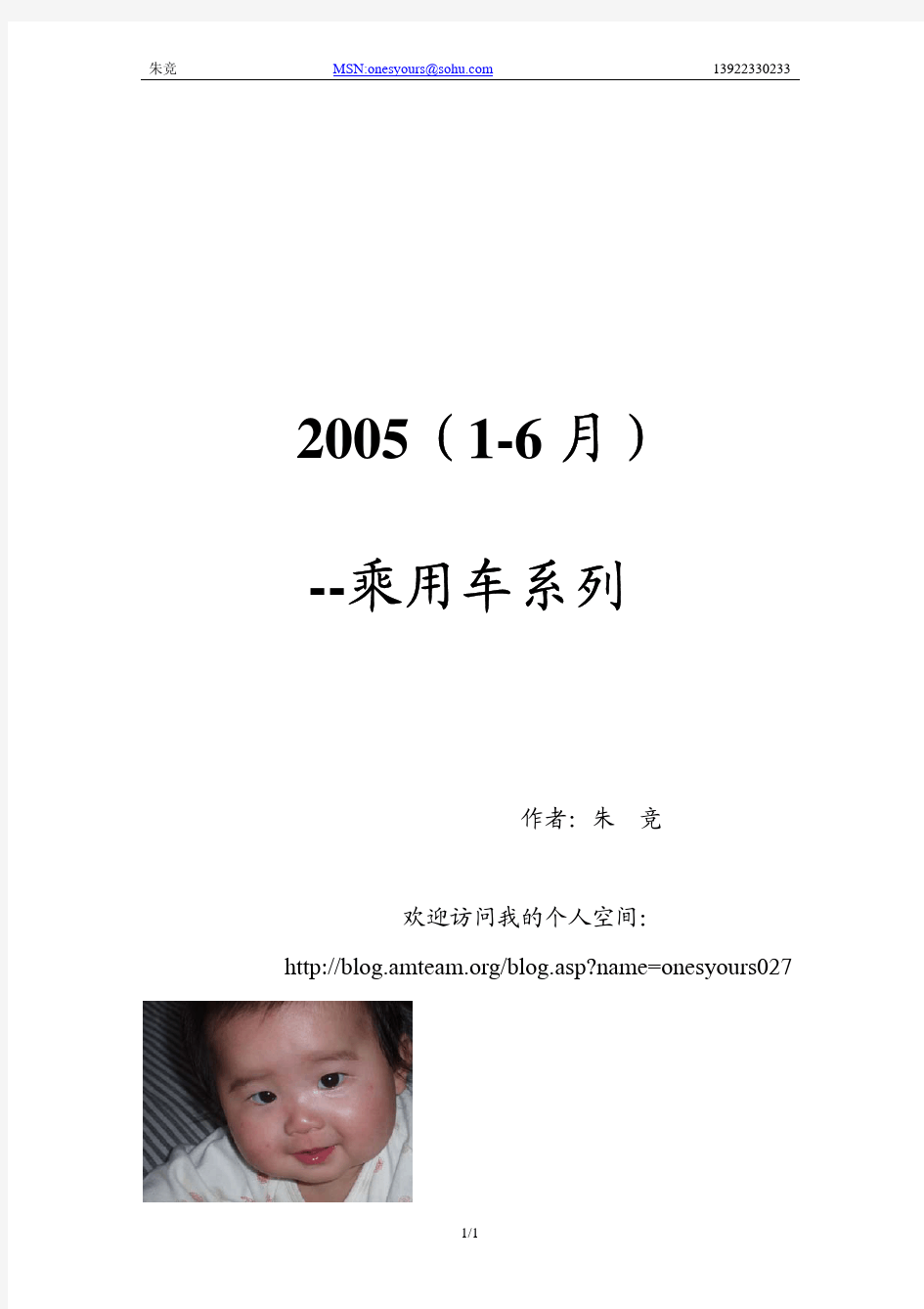 2005年上半年乘用车销售总结