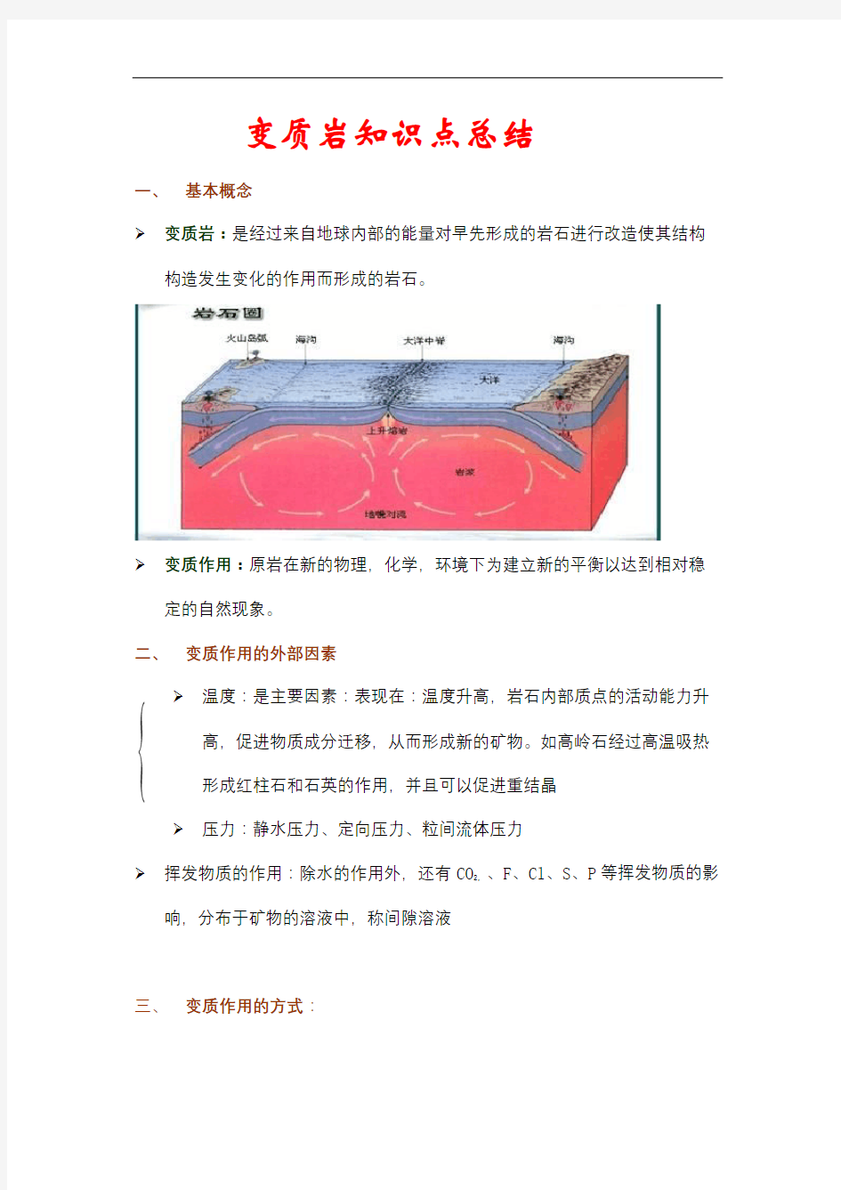 变质岩知识点总结