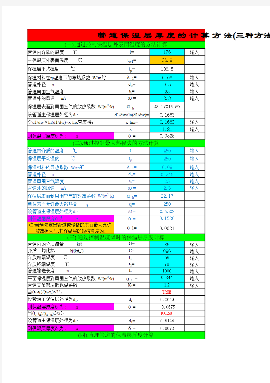 保温层厚度计算