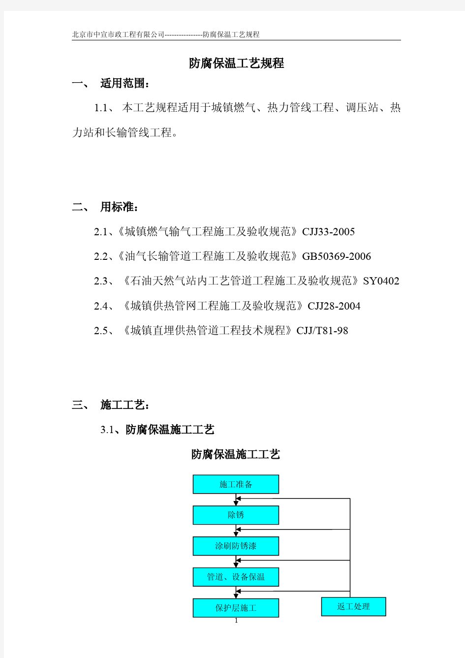 管道防腐保温工艺规程