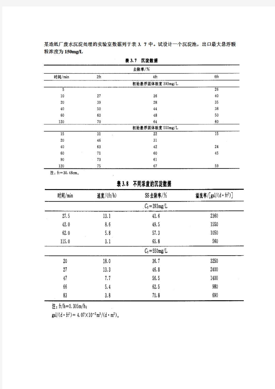 沉淀池设计计算例子