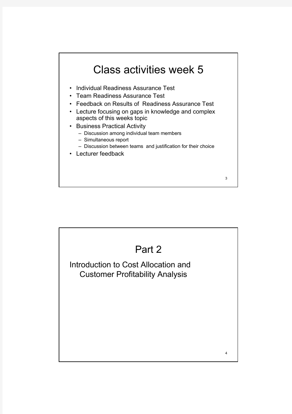 ACCT5002_Managerial Accounting and Decision Making_2009 Semester 2_2009 s2 ACCT5002 Week 5
