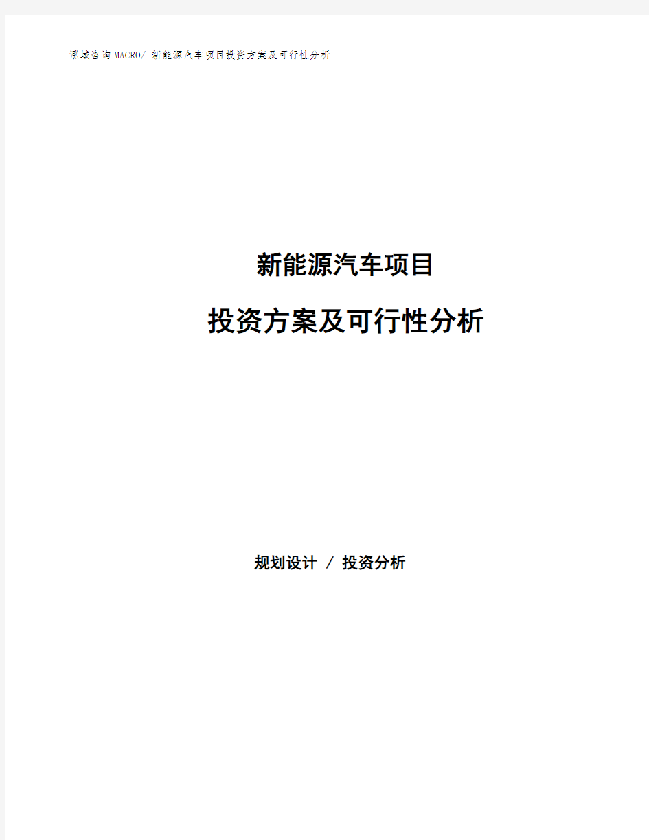 新能源汽车项目投资方案及可行性分析 (1)