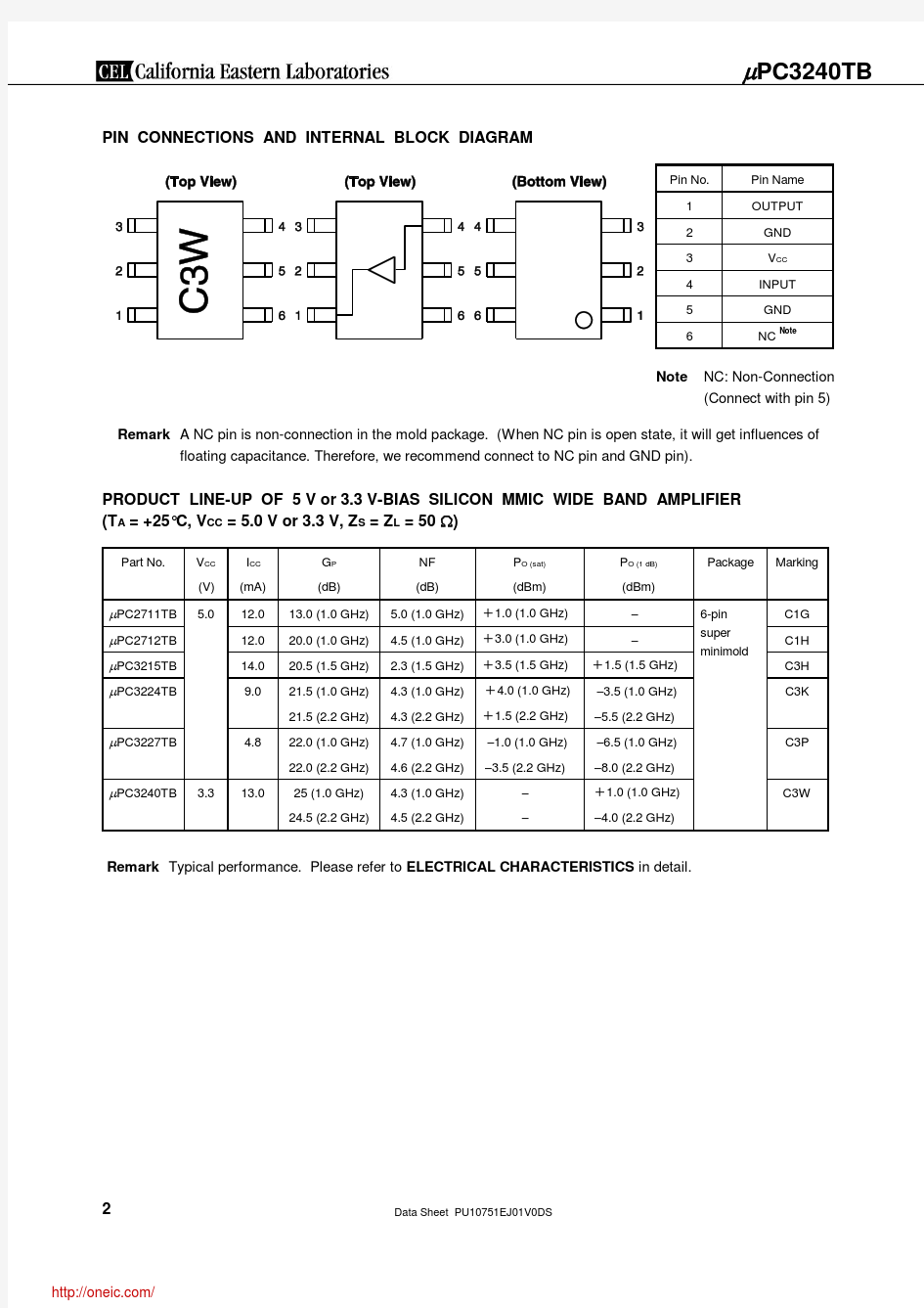 UPC3240TB-E3-A;UPC3240TB-A;UPC3240TB-EVAL-A;中文规格书,Datasheet资料