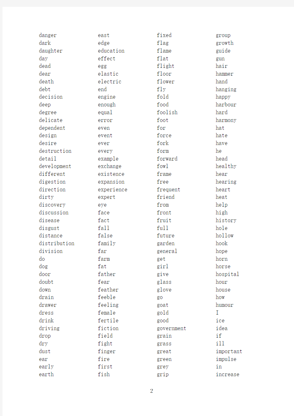 800个最常用的英语单词