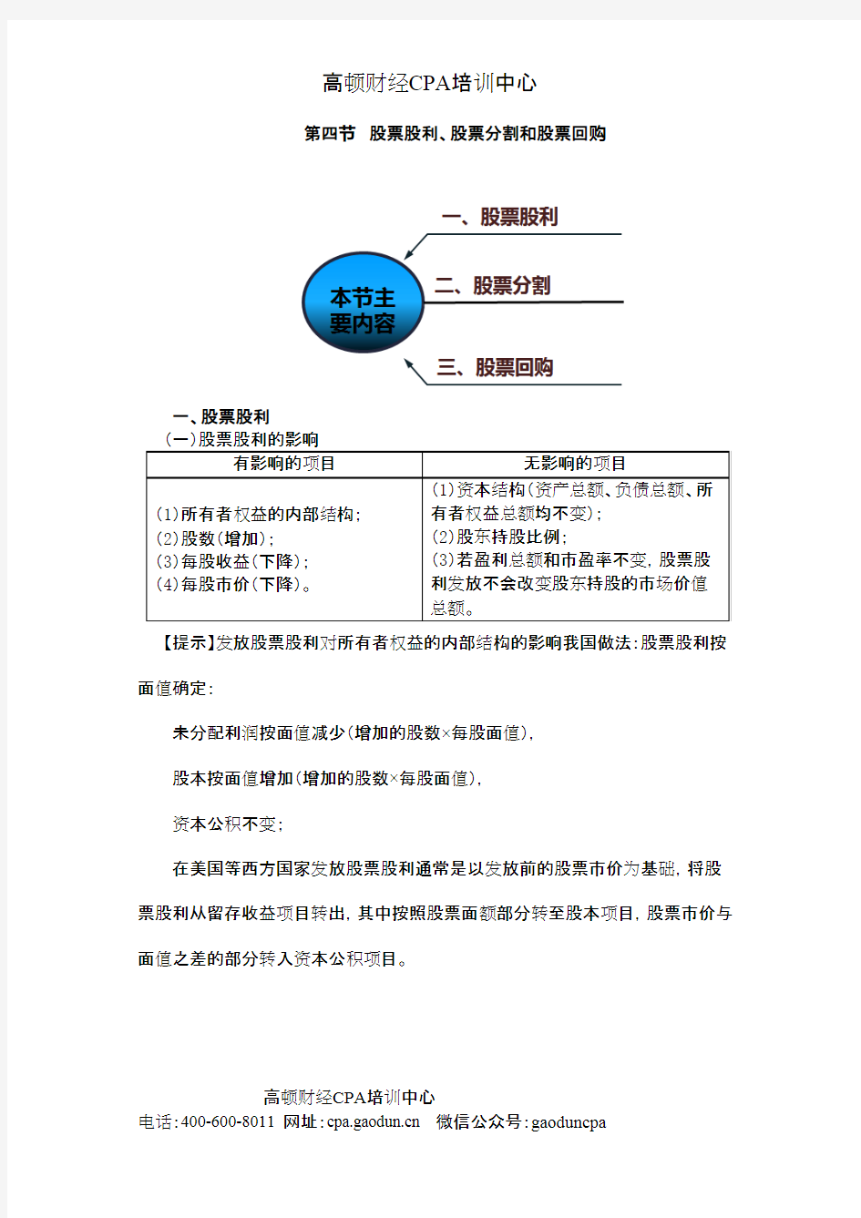 注会讲义《财管》第十一章股利分配03