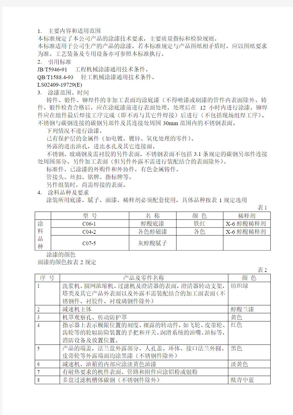 涂漆通用技术条件