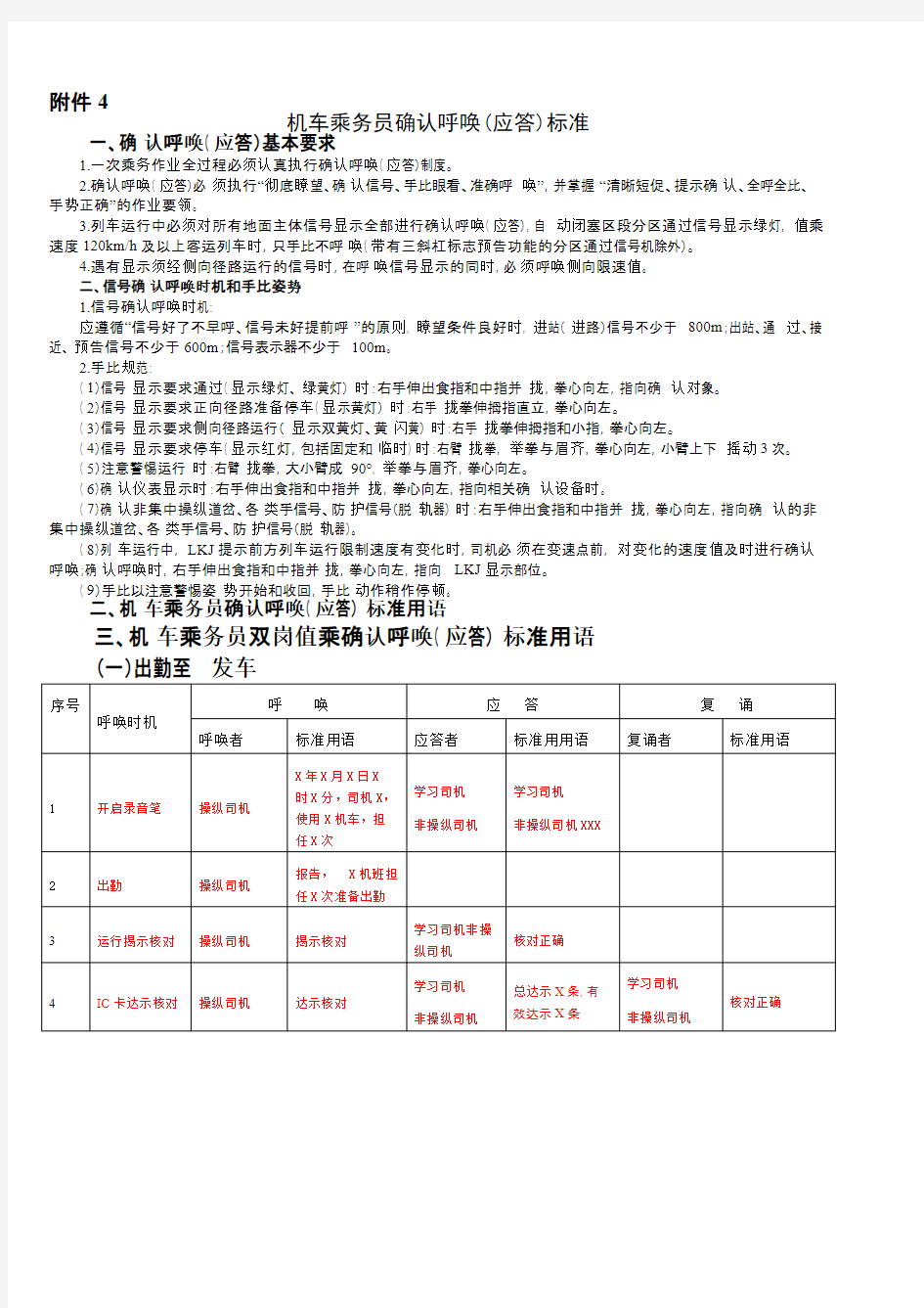 [VIP专享]新《操规》呼唤应答,手指手比