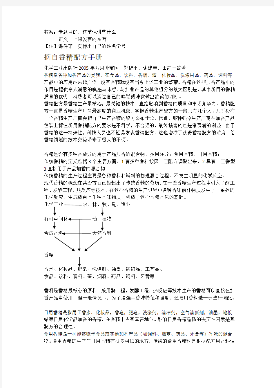 香精及其应用