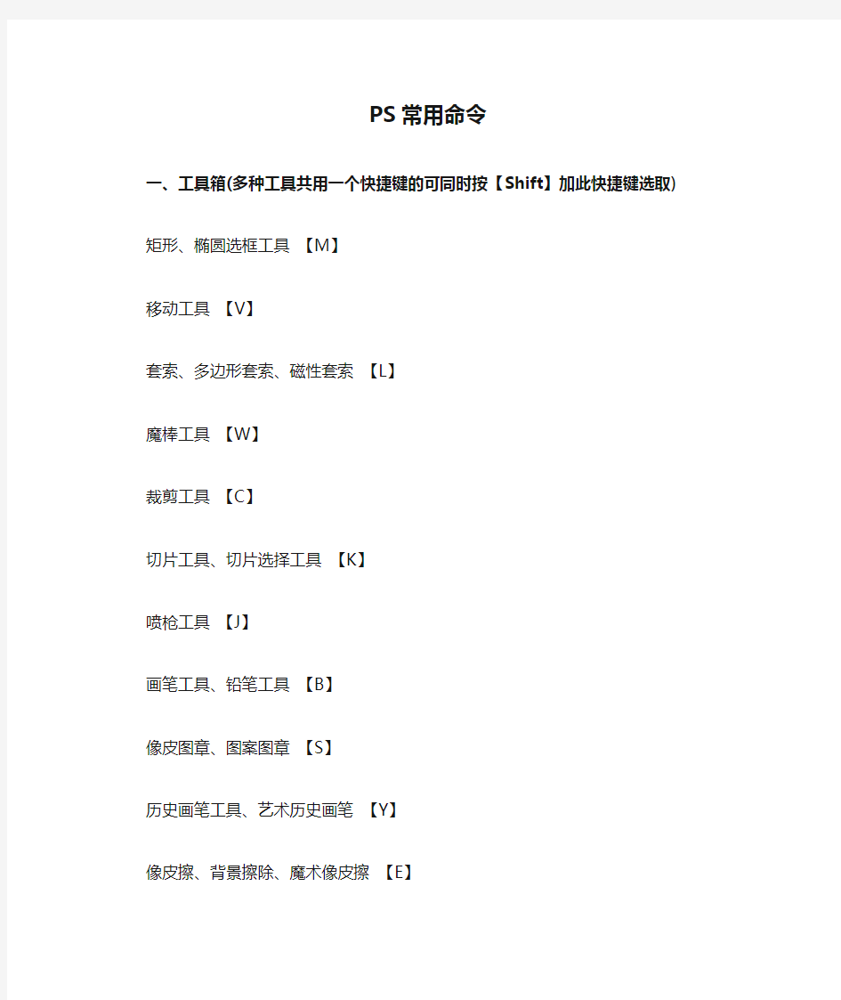 (完整版)PS常用命令大全