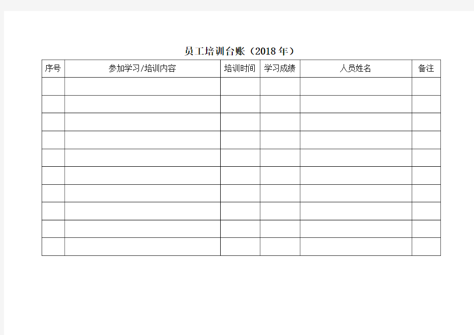 完整版培训台帐