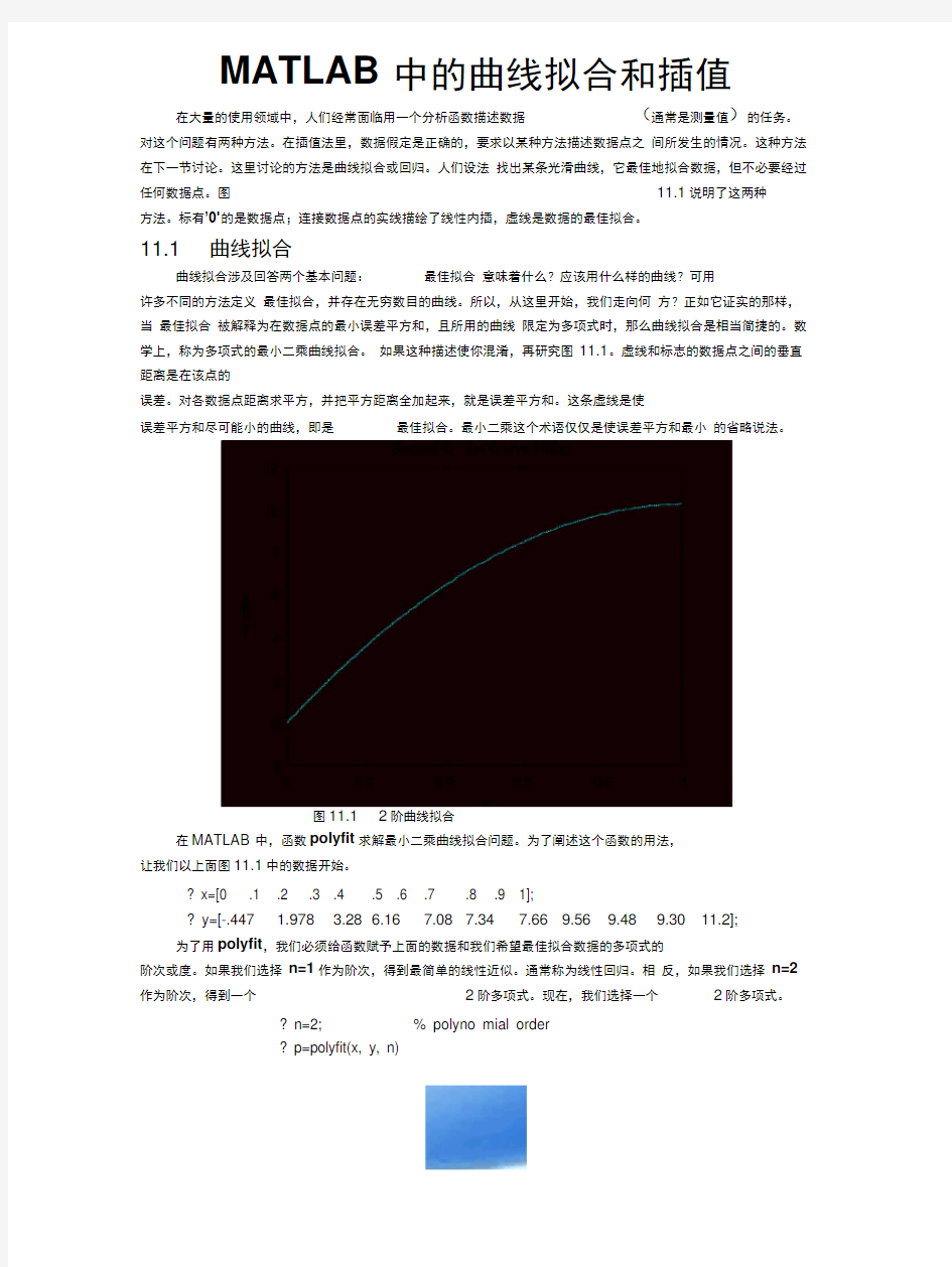 MATLAB中的曲线拟合与插值