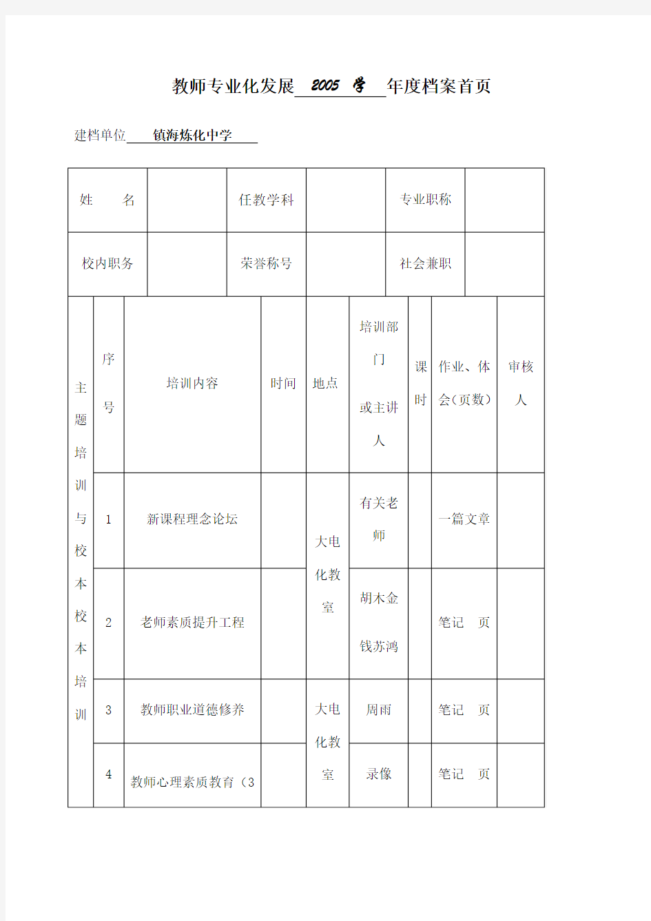 教师专业化发展