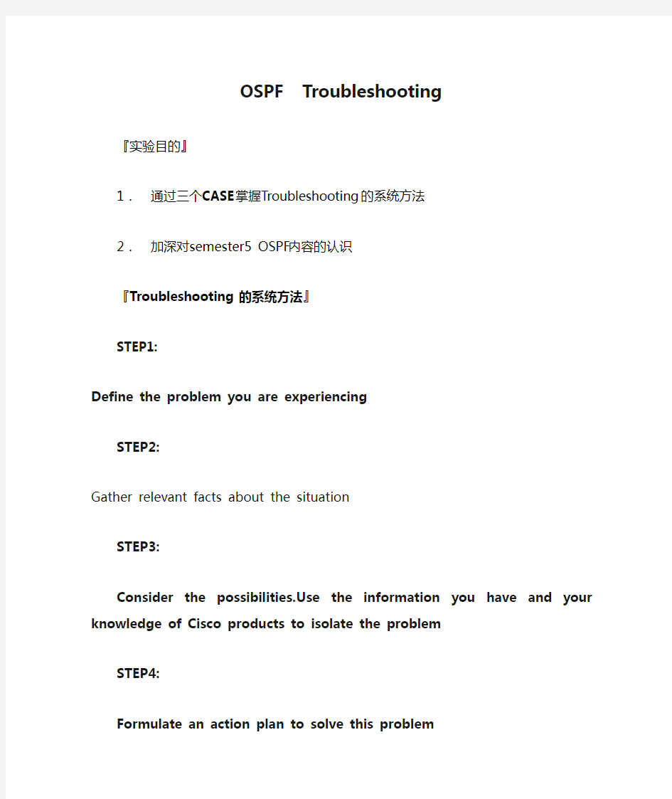 OSPF  Troubleshooting