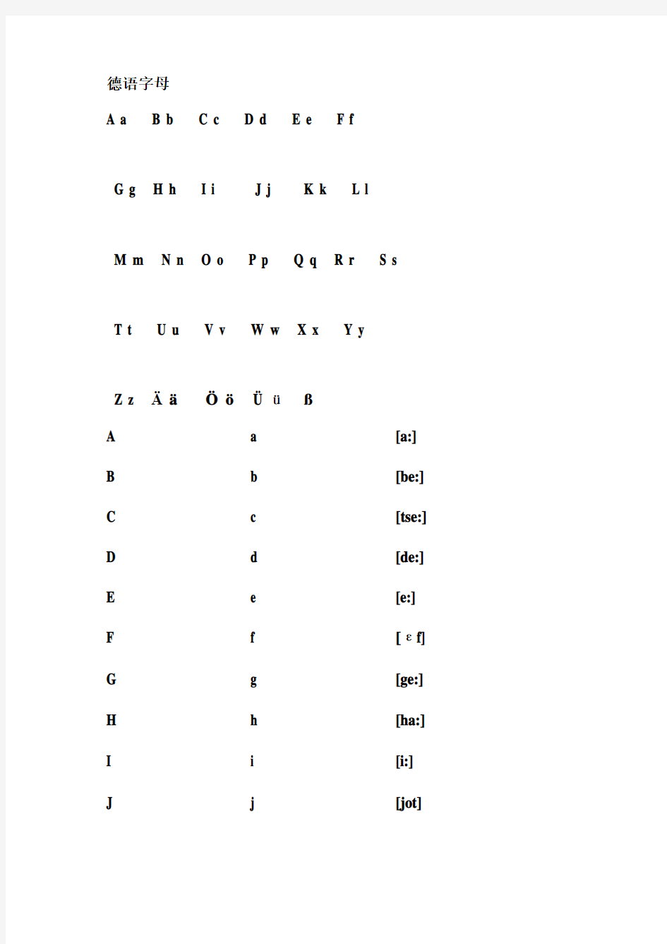 德语字母及音标