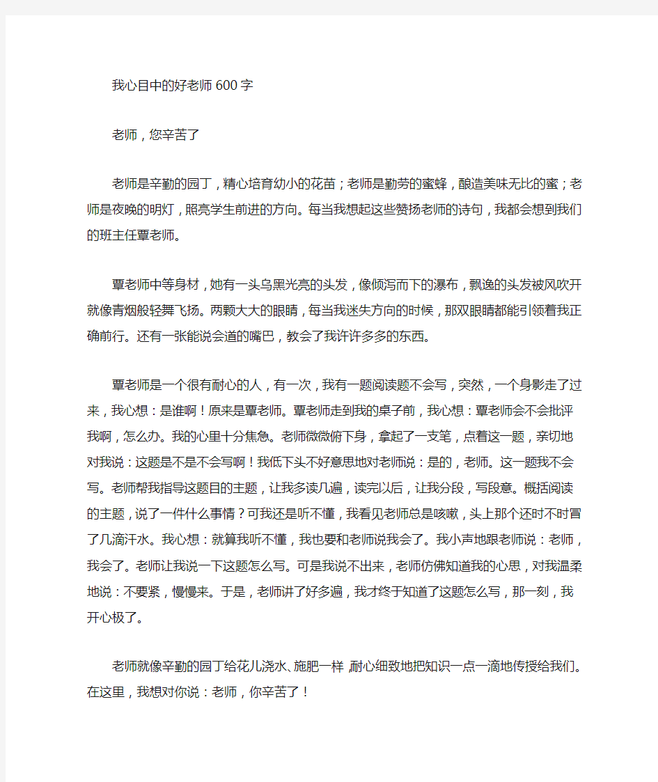 我心目中的好老师作文大全