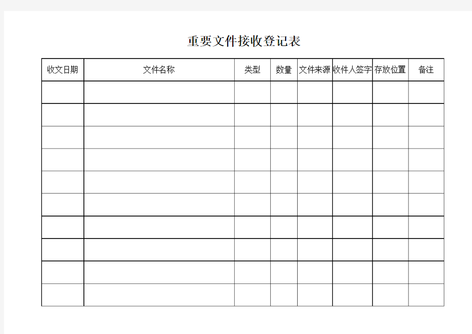 重要文件接收登记表