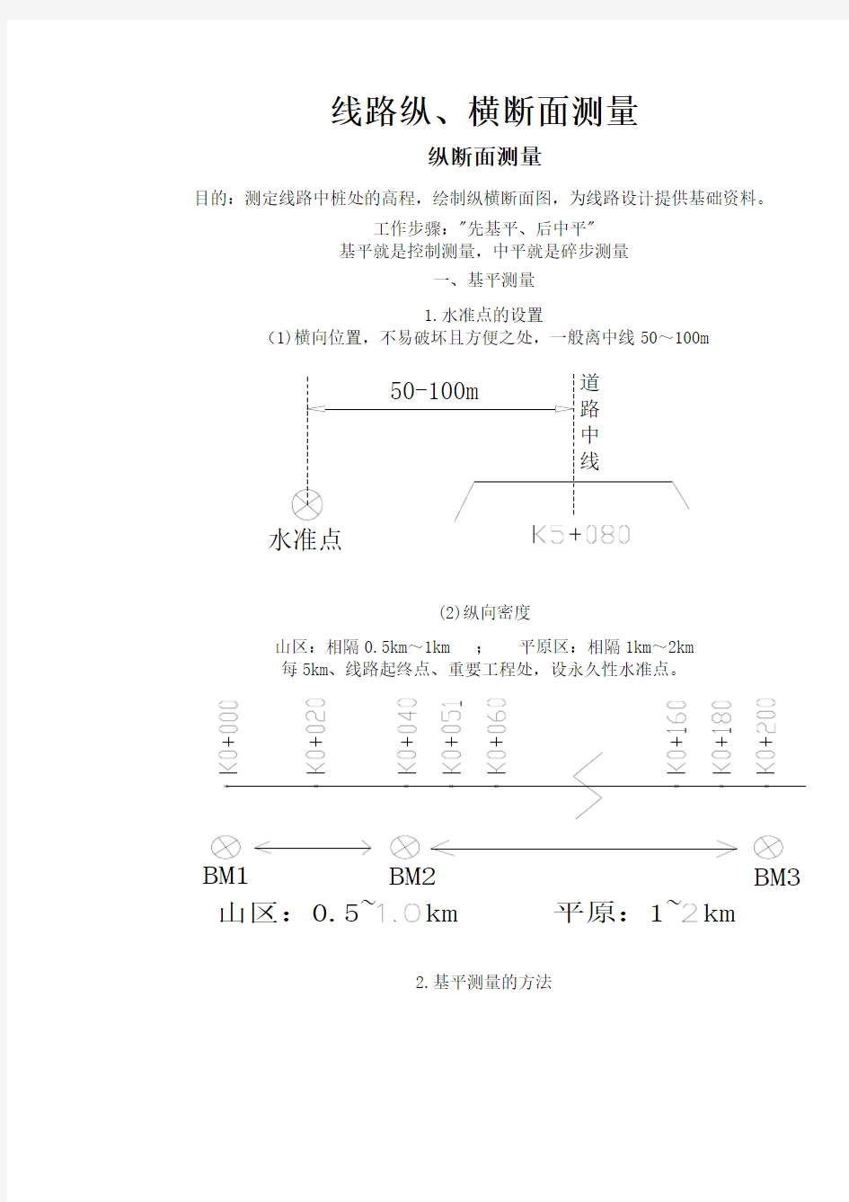 道路纵横断面的实测方法