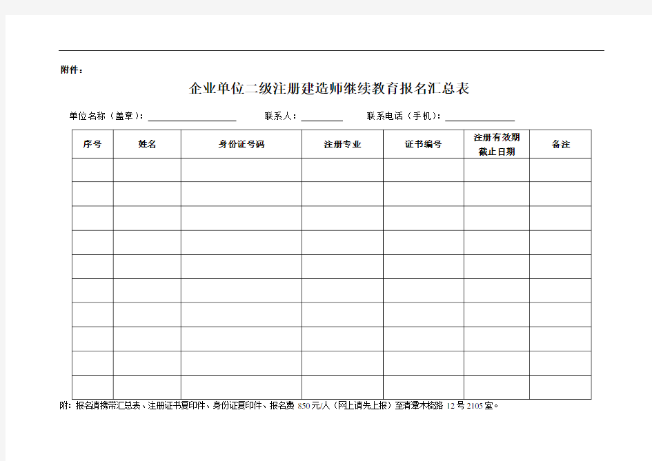 二建继续教育汇总表-最新