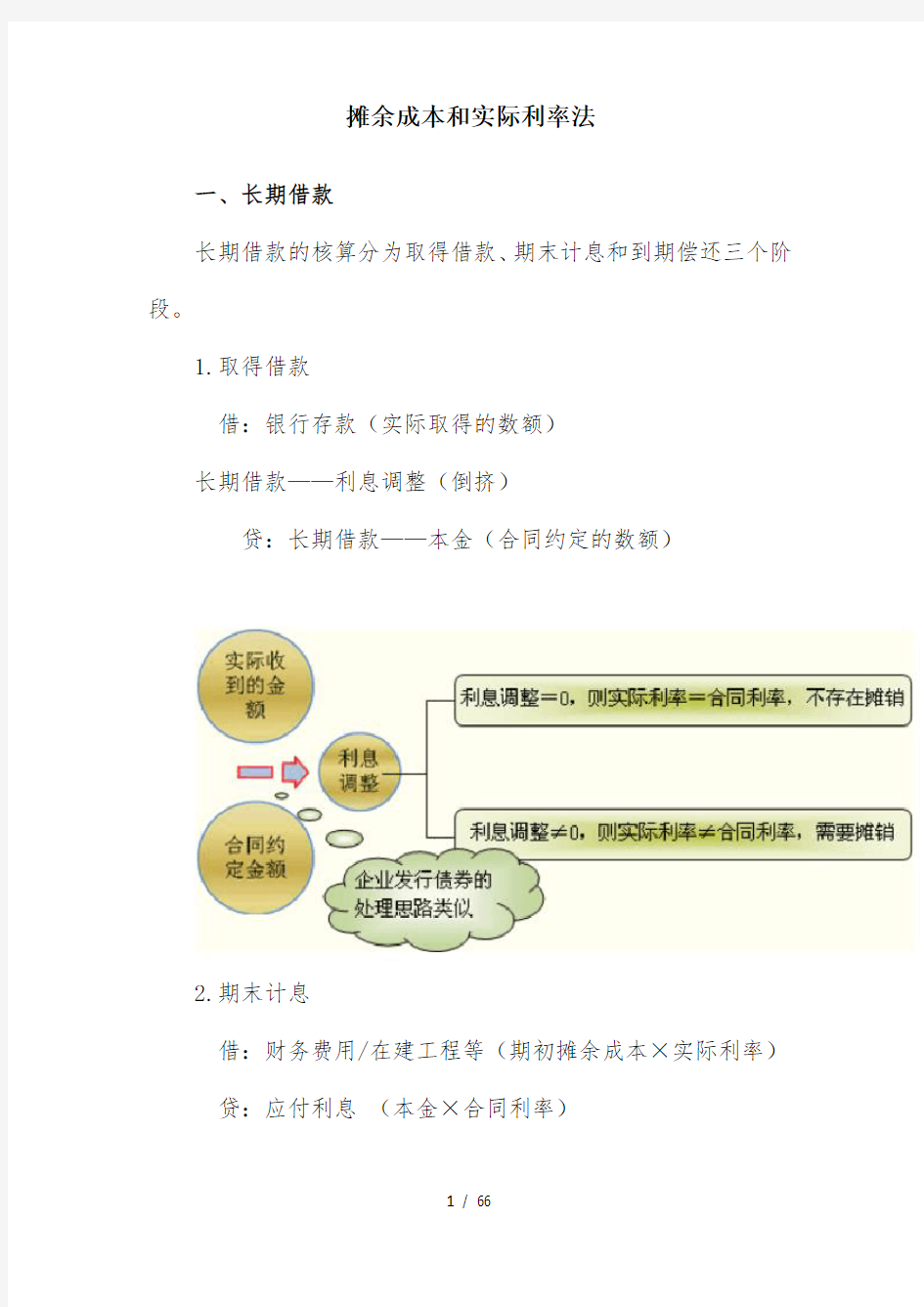 摊余成本和实际利率法