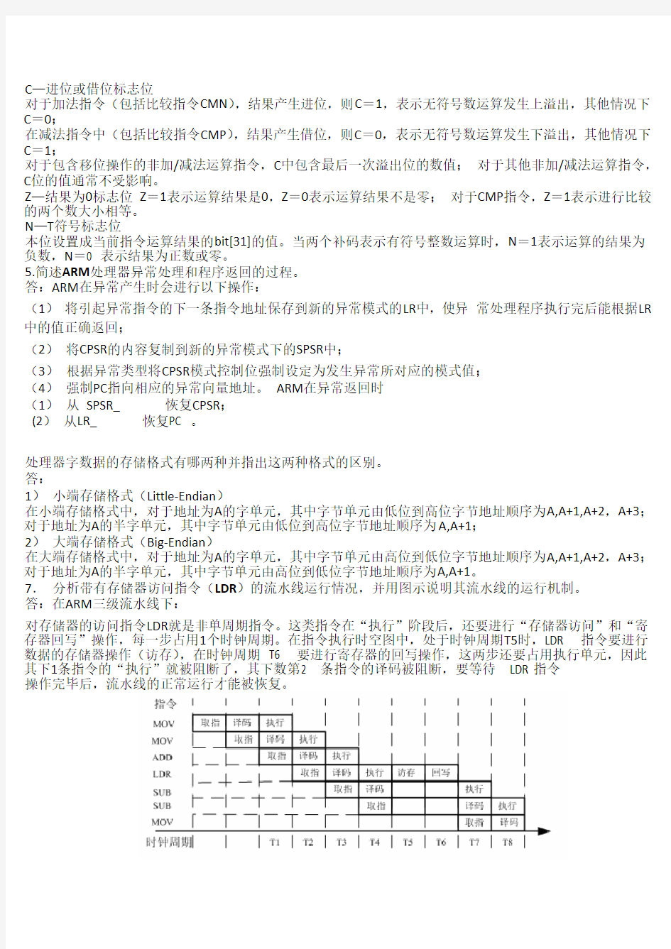 ARM嵌入式系统结构与编程习题答案