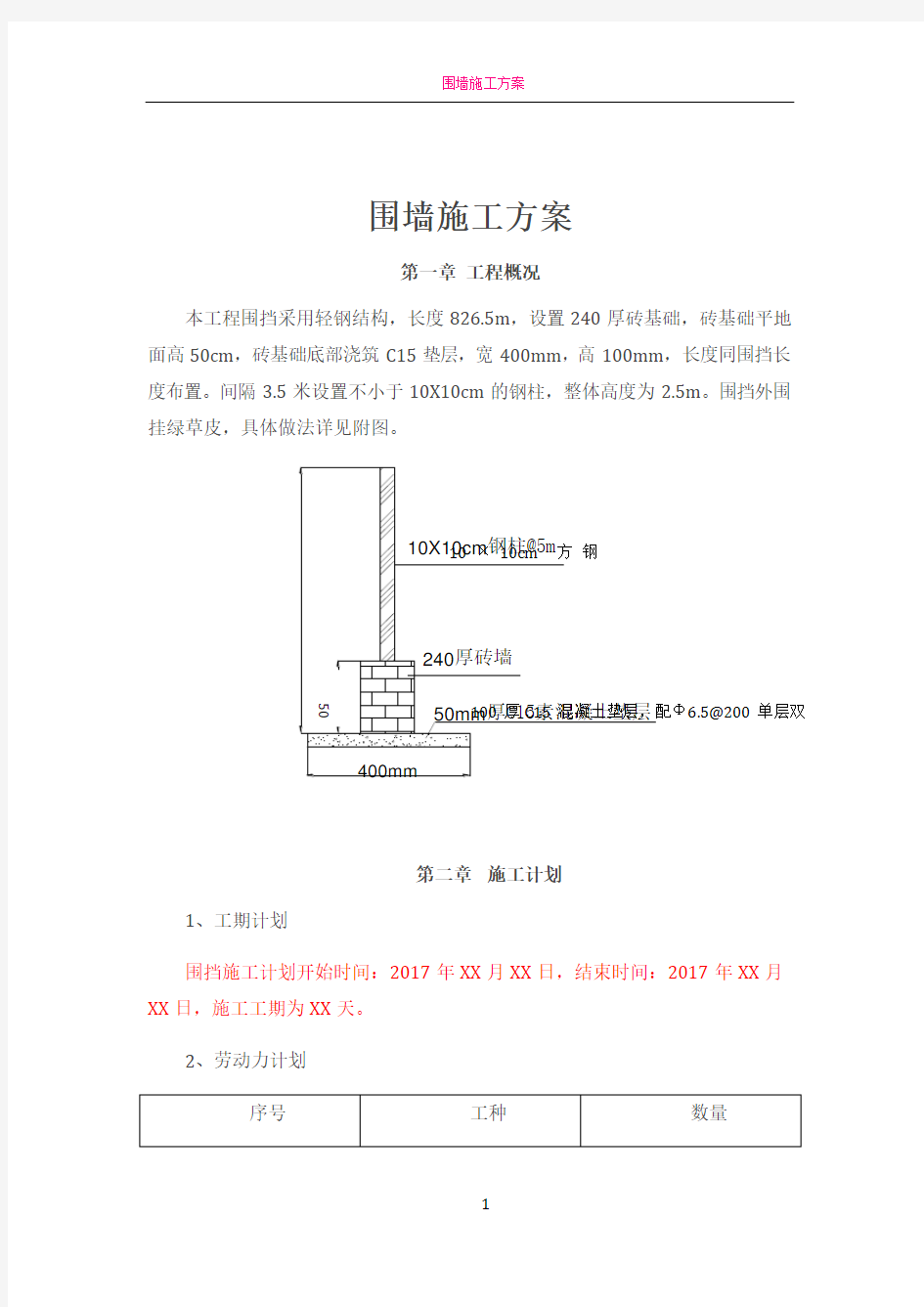 围墙施工方案99247