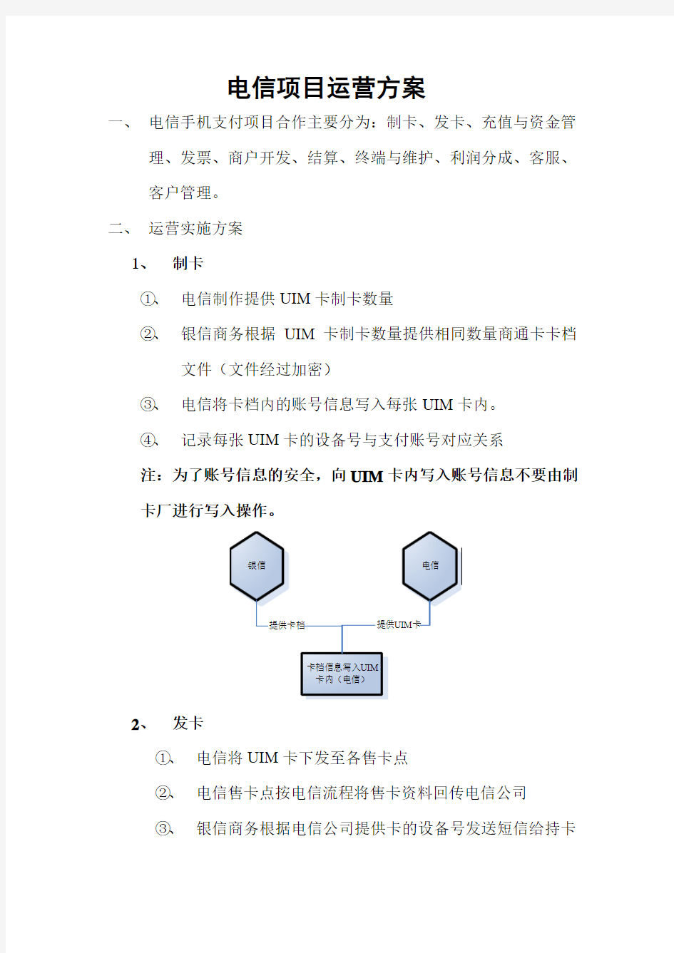 电信项目合作流程方案