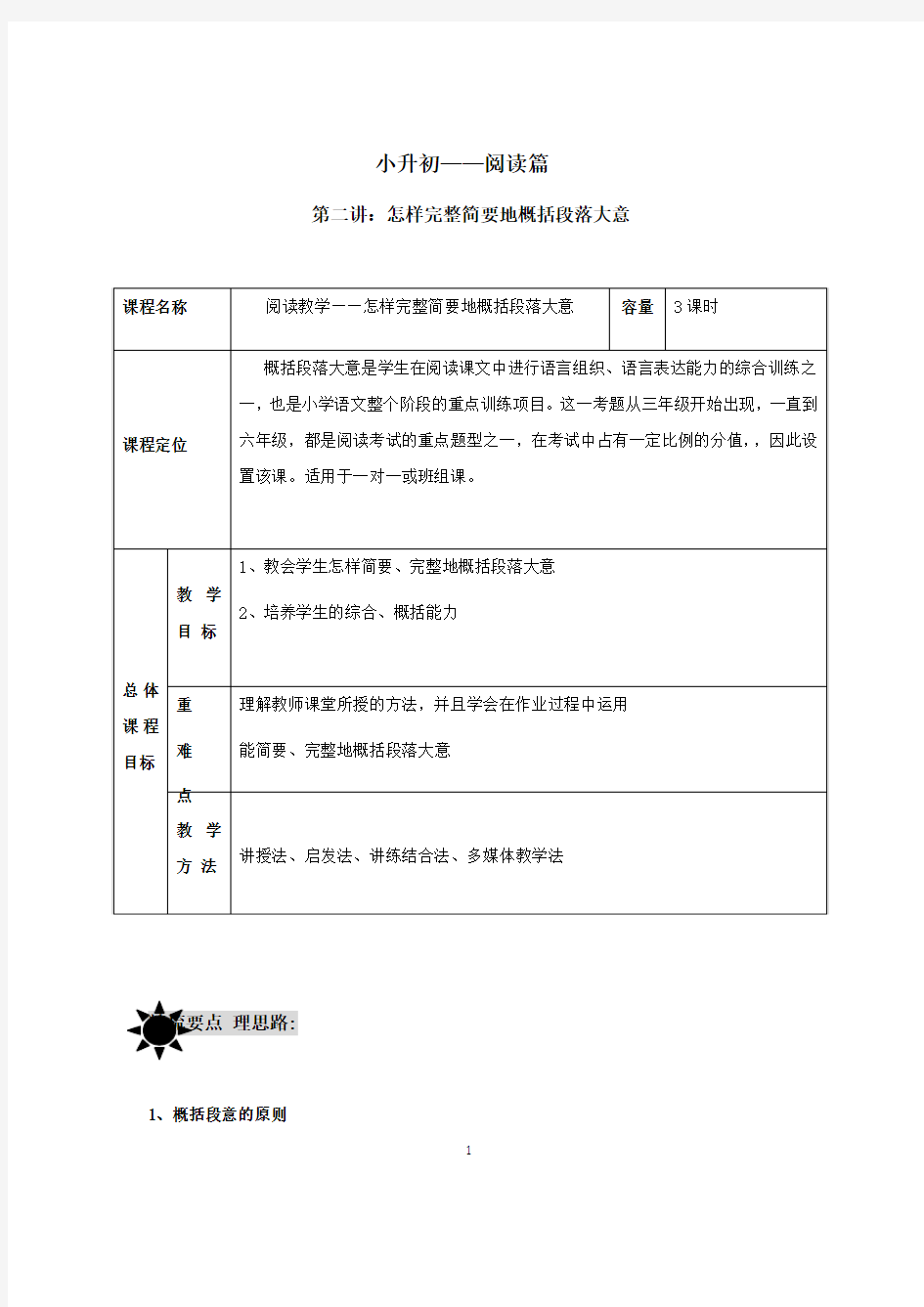 专题--小升初阅读理解第二讲