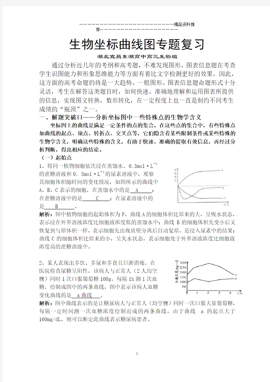 生物曲线图专题