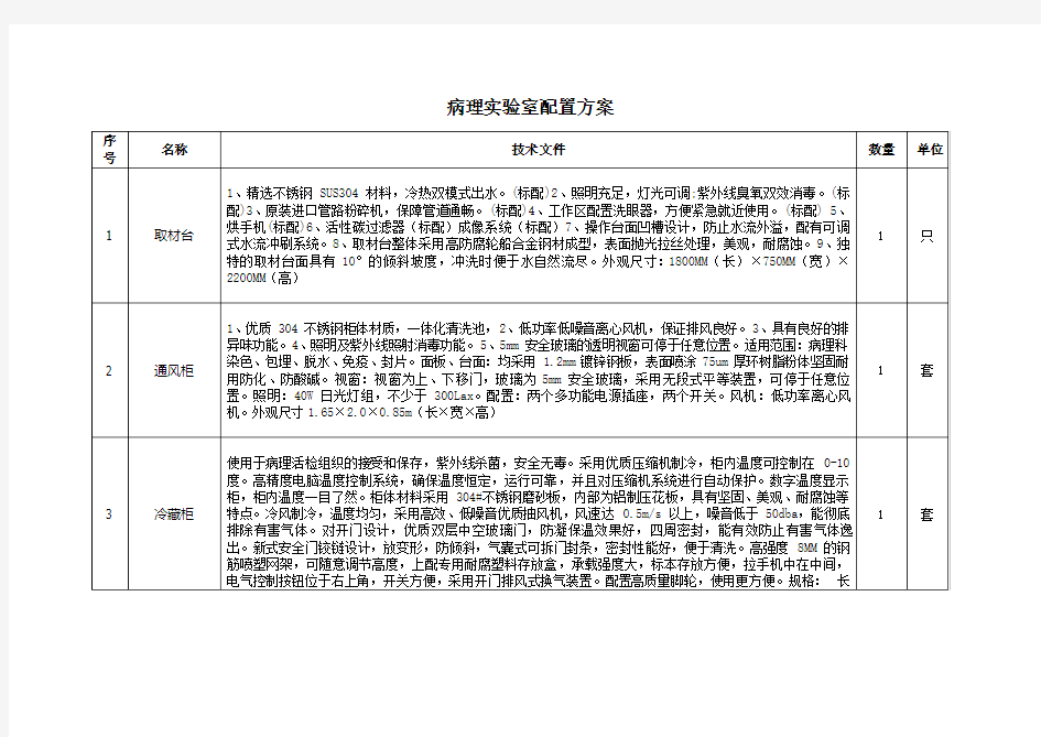 病理实验室置方案