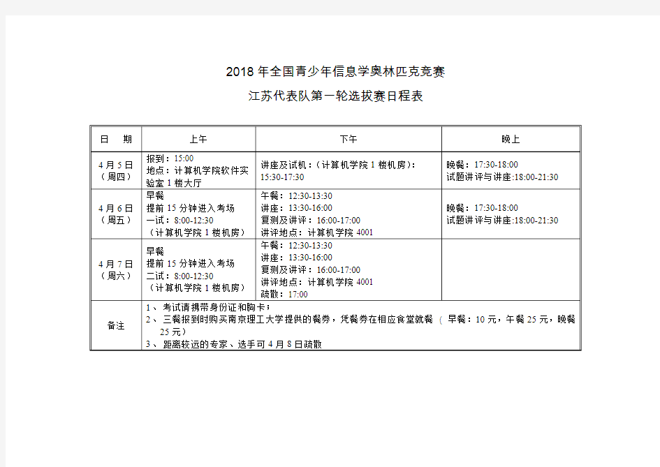 2018年全国青少年信息学奥林匹克竞赛