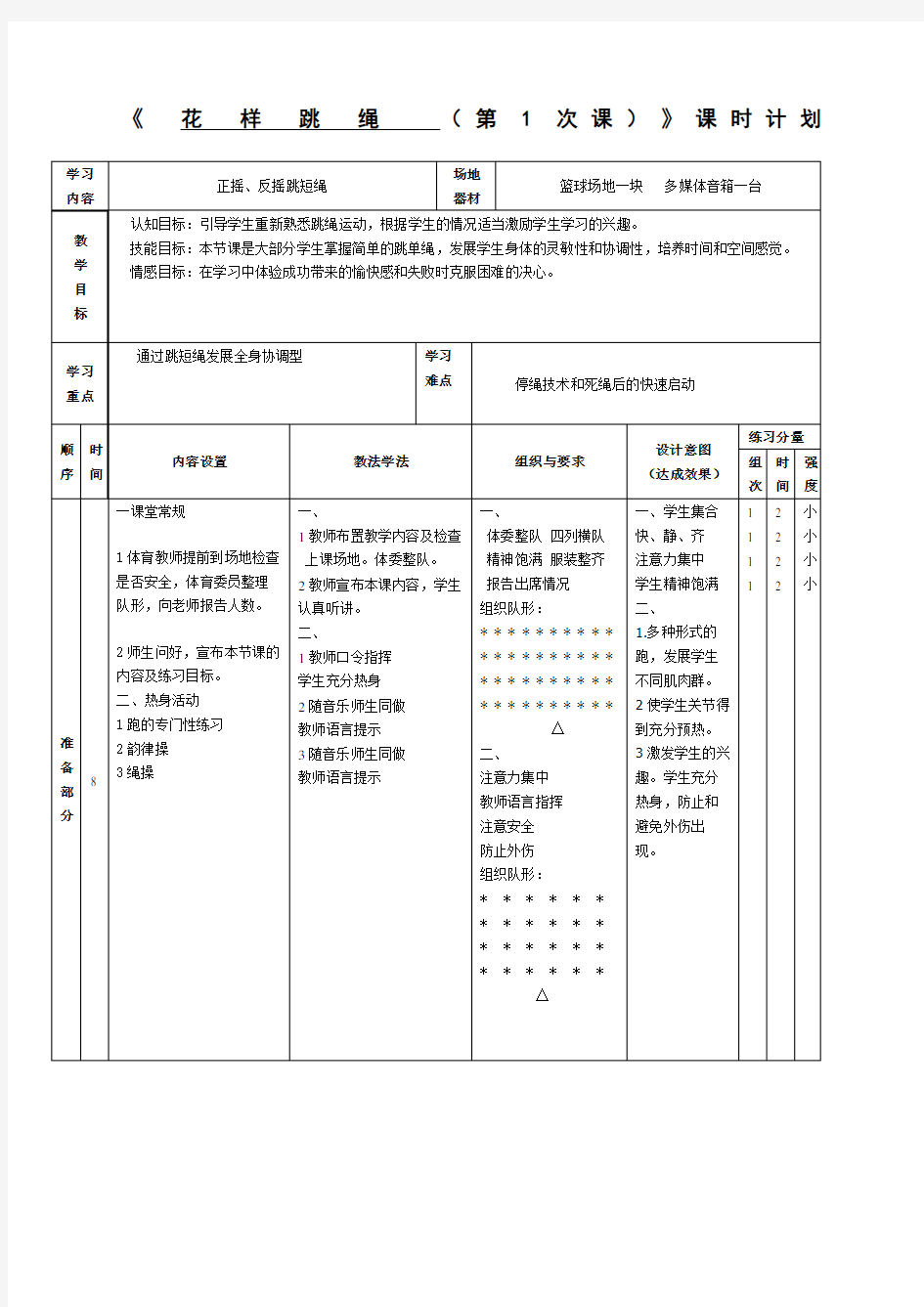 花样跳绳教案