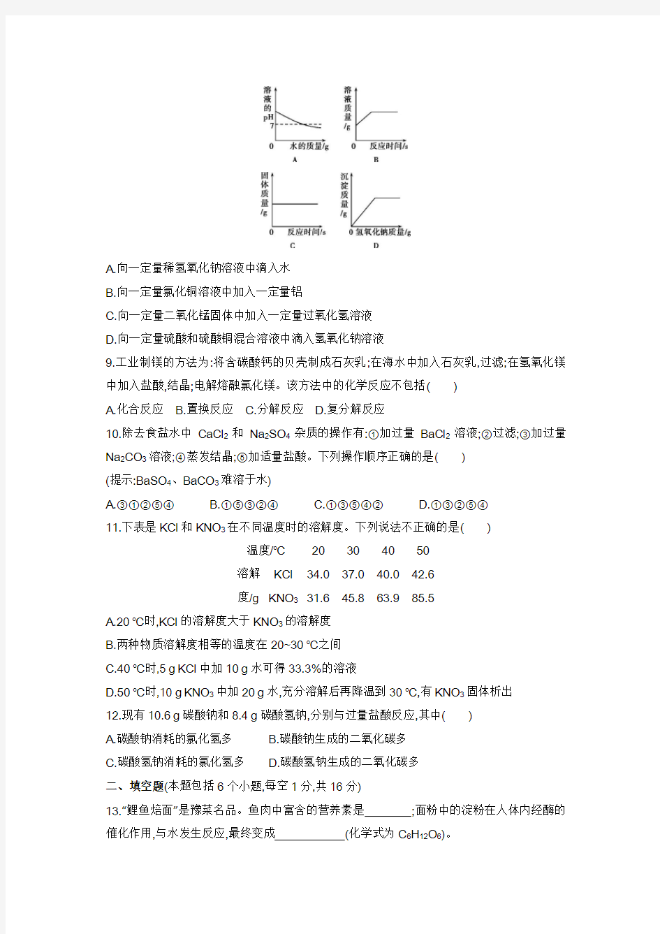 2015年河南省中考化学真题卷含解析