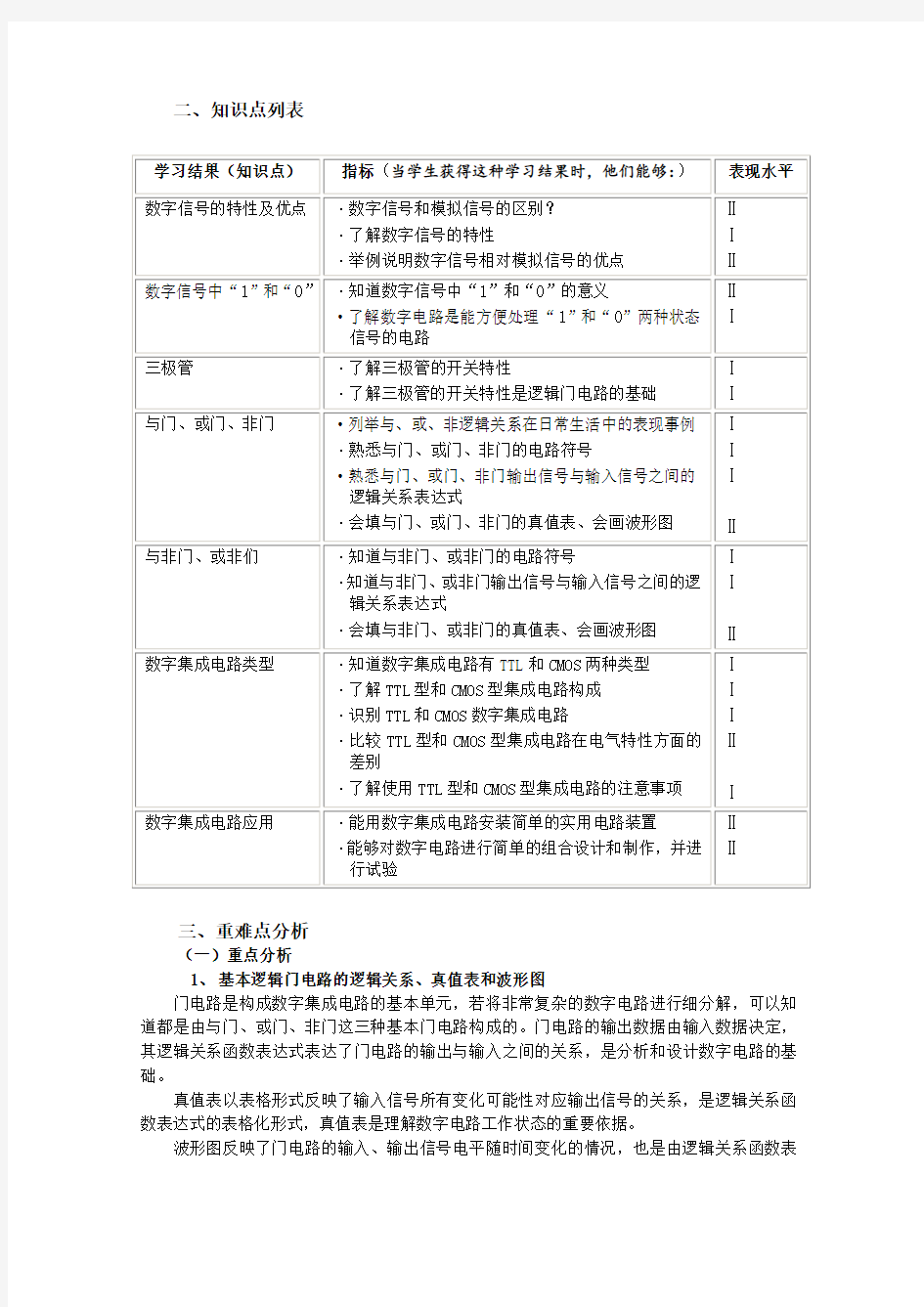 高中通用技术选修《电子控制技术数字电路》教学建议教案设计