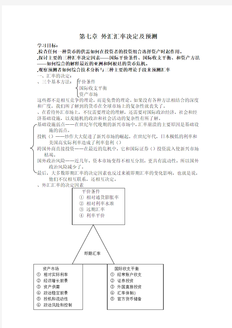 国际金融学第七章英文版 自己做的翻译和笔记