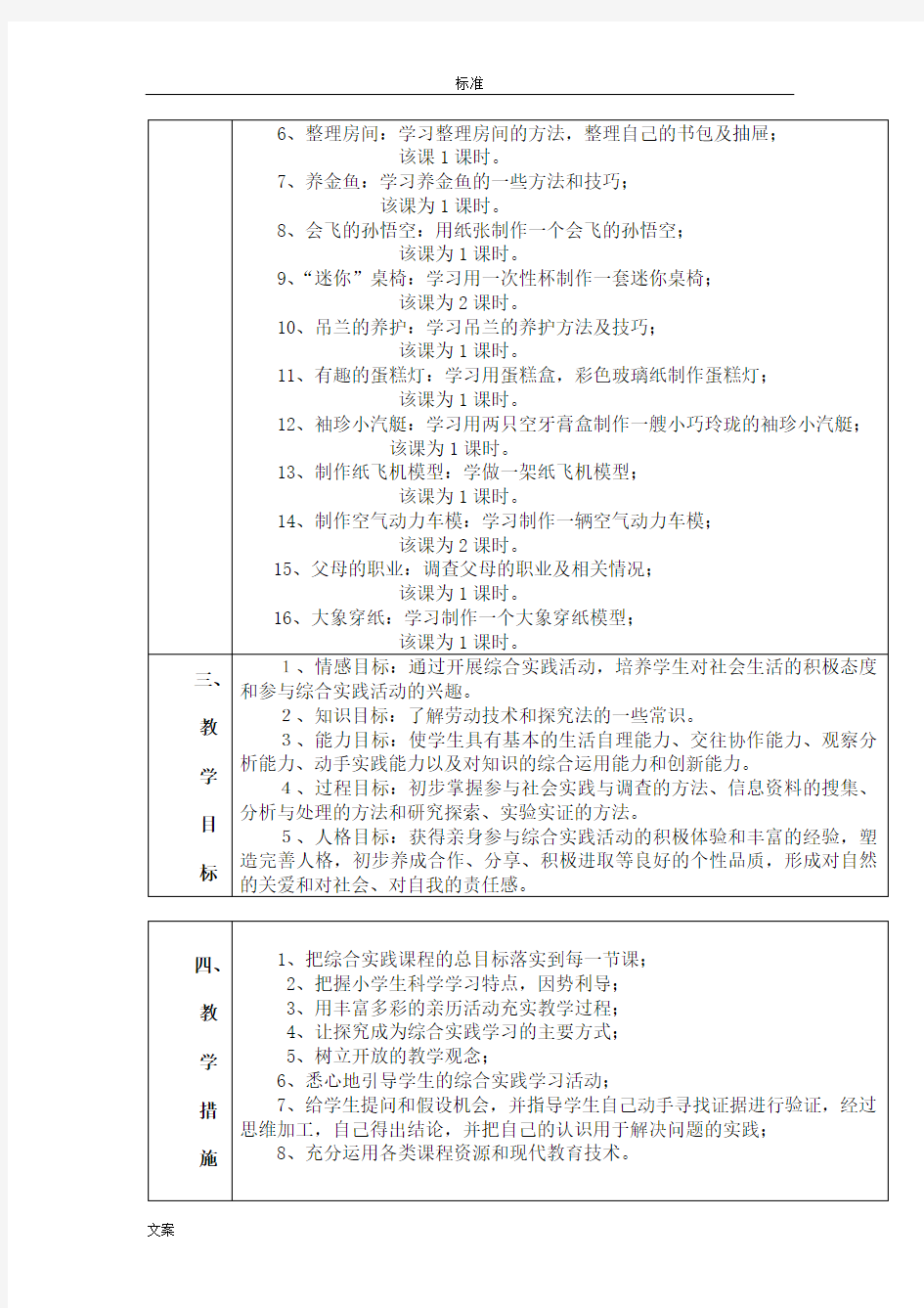 人教版三上劳动与技术教案设计与反思