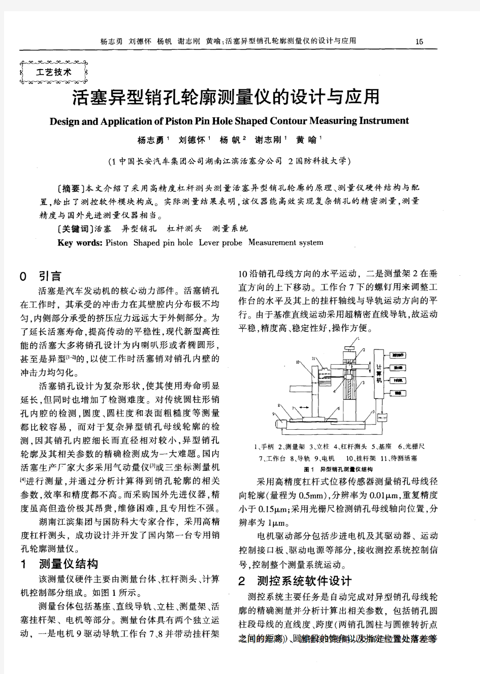 活塞异型销孔轮廓测量仪的设计与应用