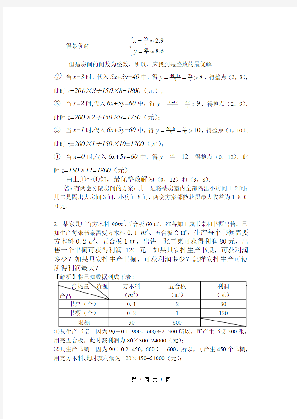 简单的线性规划应用题解析