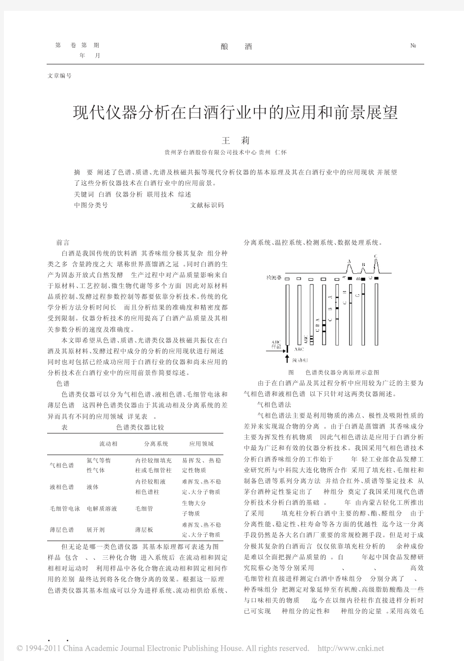 现代仪器分析在白酒行业中的应用和前景展望_王莉