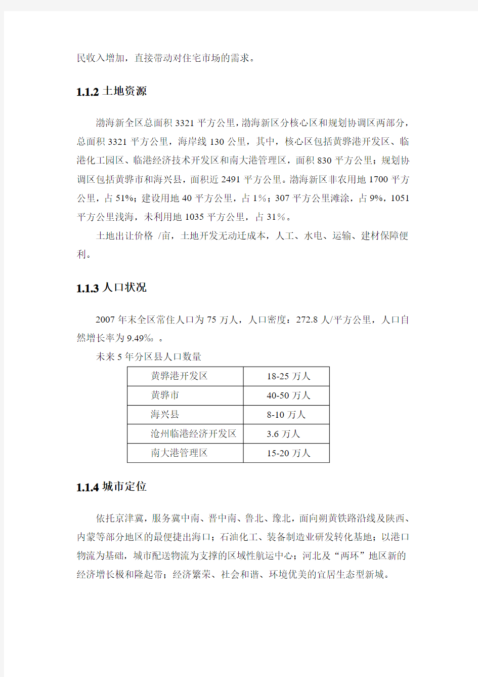 黄骅港(渤海新区)房地产市场环境报告
