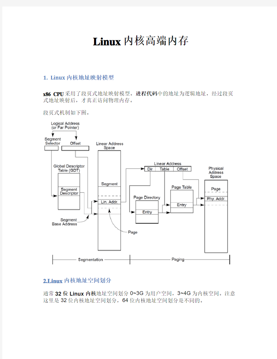 深度分析Linux内核高端内存分析